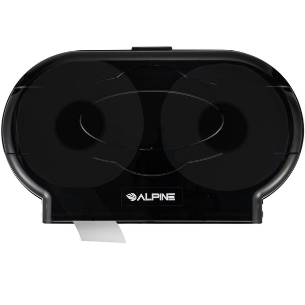 Alpine Industries Jumbo Double-Roll Toilet Paper Dispenser, Black ALP482-2-ECO-TBLK